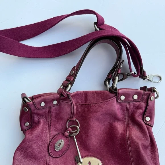 Fossil Burgundy Leather Satchel - Picture 15 of 16